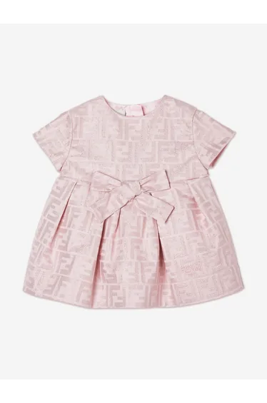 Fendi Baby Girls FF Monogram Dress in Pink