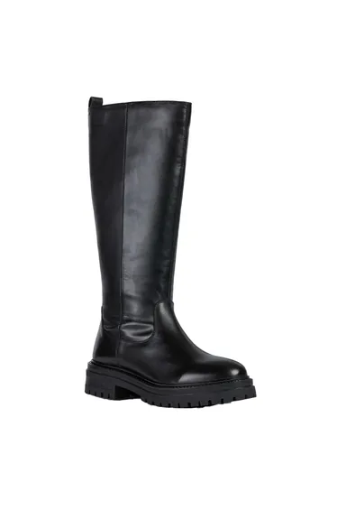 Geox Womens/Ladies D Iridea C Leather Knee-High Boots - Black