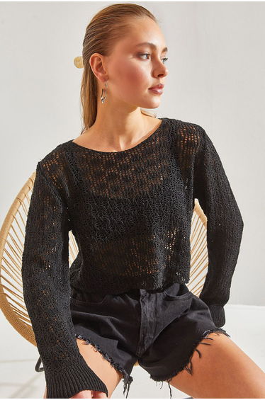 Women's Openwork Knitwear Top