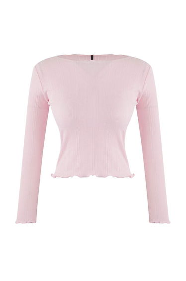 Teen Pink Pointel Slim/Fits-A-Fits Knitted Blouse