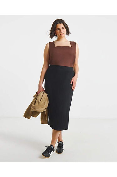 Black Jersey Tube Skirt