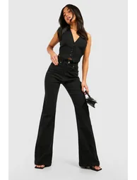 Petite 30" Leg High Waist Flared Leg Jean - black - 2