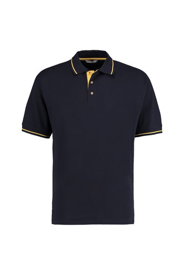 Kustom Kit Mens St. Mellion Mens Short Sleeve Polo Shirt - Navy/Sun Yellow