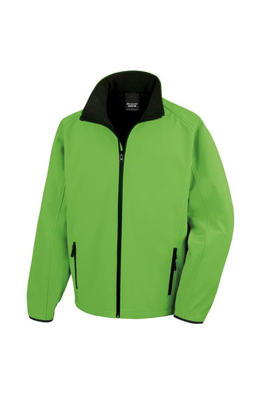 Result Core Mens Printable Soft Shell Jacket - Vivid Green/Black