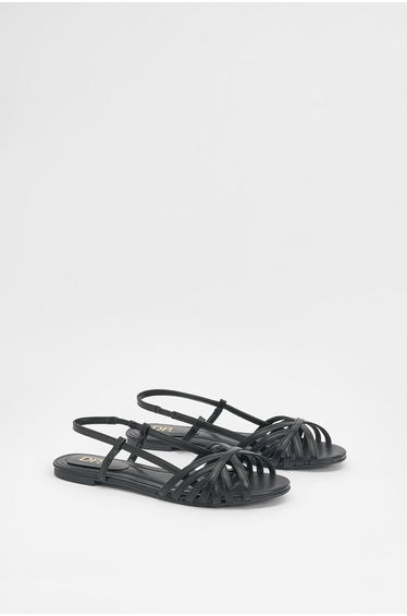 Elaina Cross Strap Slingback Flat Sandals
