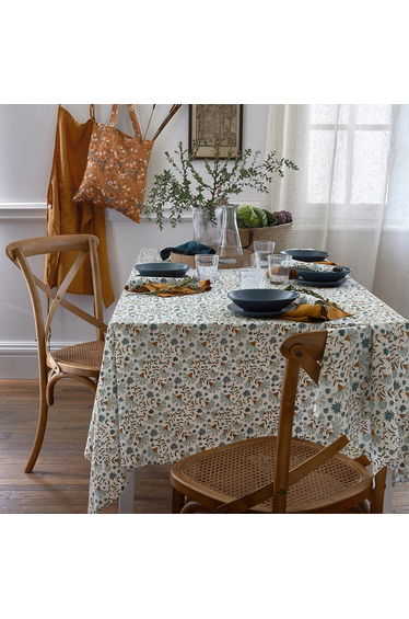 KALYAN Patterned Tablecloth in Washed Cotton
