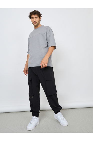 Terry Boxy Fit T-Shirt with Raw Sleeve and Hem Detail