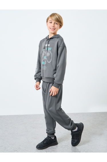 Teens Grey Oversized Hoodie and Joggers Set