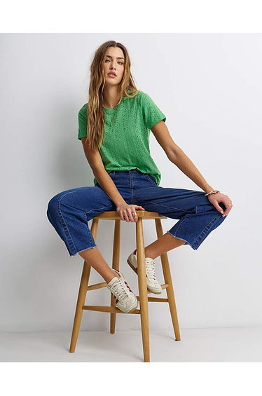 All Over Stretch Broderie T-Shirt