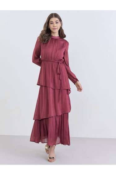 Women Lurex Layered Maxi Dress
