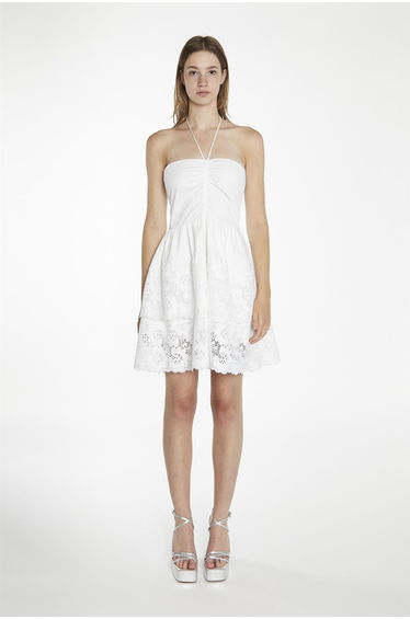 White Halterneck Mini-Dress