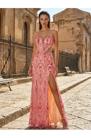 Leely Women's Elegant Spaghetti Straps Sleeveless Prom Dress