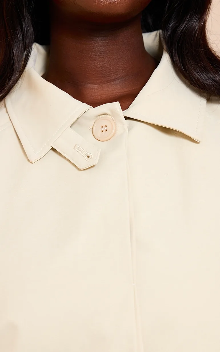 Plus Stone Long Sleeve Trench Style Jacket - 3