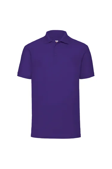 Fruit Of The Loom Mens 65/35 Pique Short Sleeve Polo Shirt - Purple