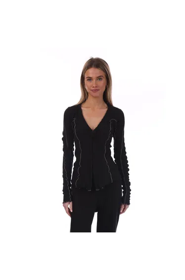 تيشيرت ديزل أسود بأكمام طويلة