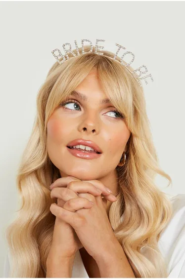 Bride To Be Diamante Headband - gold