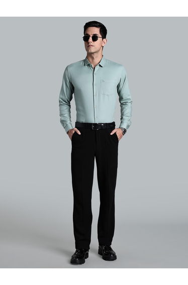 Men Green Slim Fit Formal Shirt
