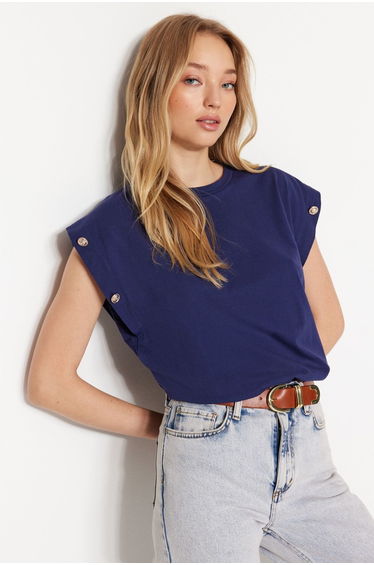 T-Shirt - Navy blue - Regular fit