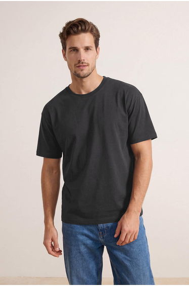Anthracite Oversized /Wide Cut Pike Basic T-Shirt