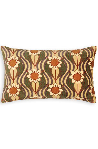 Annie Rectangular Floral 100% Cotton Velvet Cushion Cover