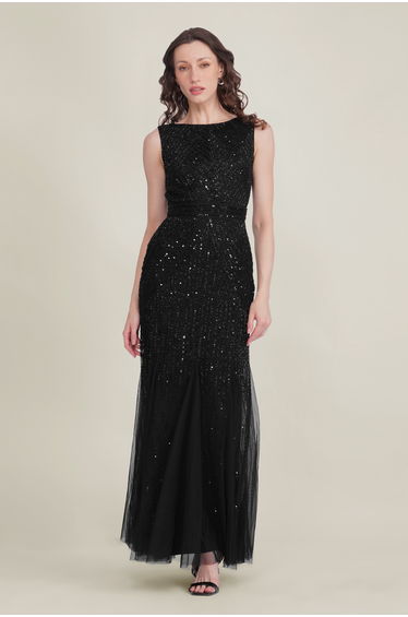 Tuvalu Embellished Maxi Dress in Black
