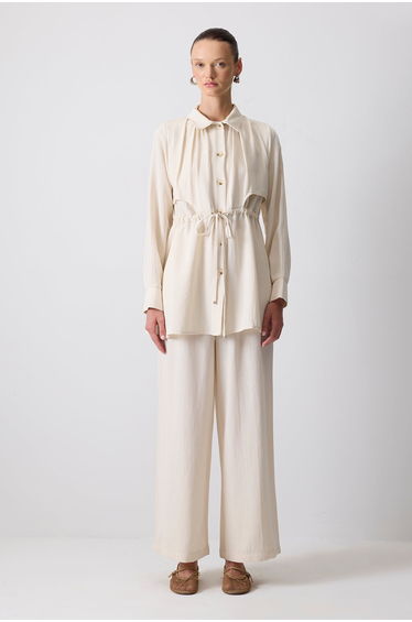TIE-WAIST SHIRT AND PANTS SET