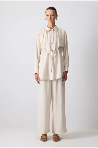 TIE-WAIST SHIRT AND PANTS SET