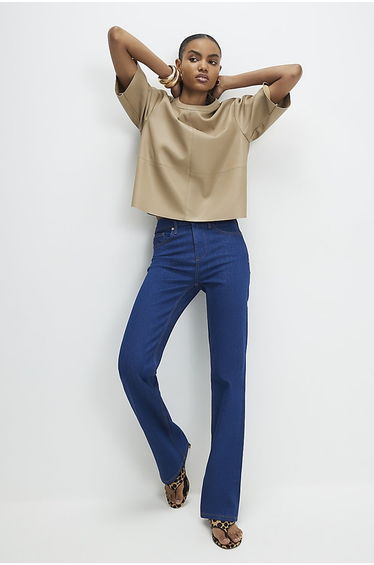 Blue Stretch Straight Leg Jeans