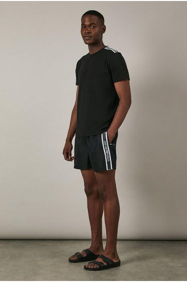 Crew Neck Tape T-Shirt Navy