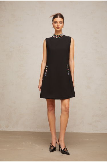 Xanthe crystal-embellished sleeveless mini dress