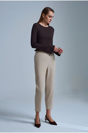 DILVIN Slim Fit Long Sleeve Crew Neck Blouse