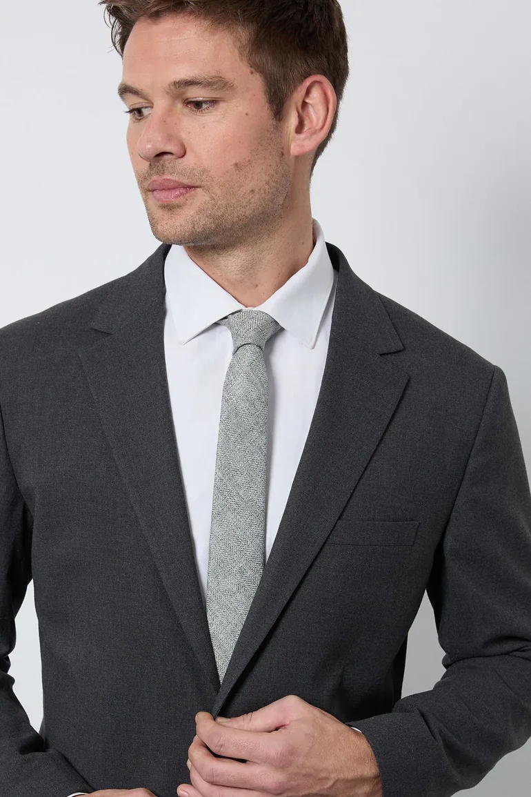 Charcoal Regular Fit Suit Jacket - 2