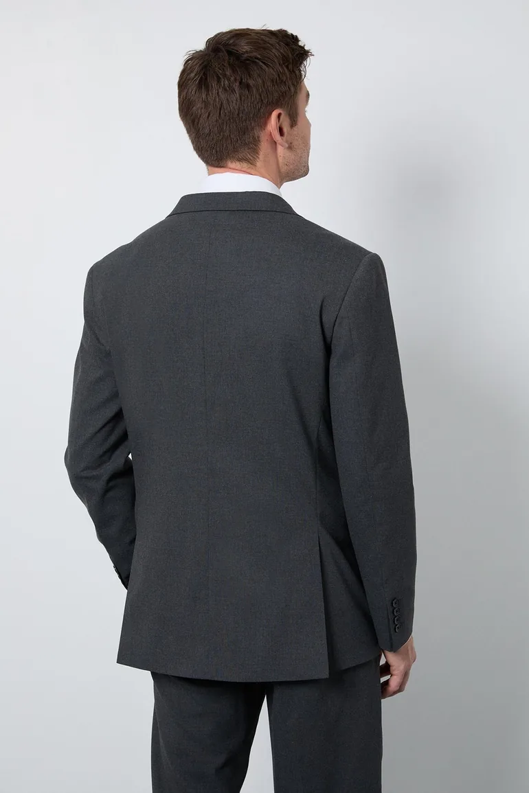 Charcoal Regular Fit Suit Jacket - 3