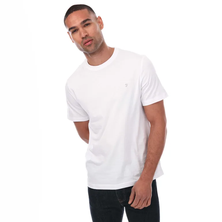 Men's Farah Eddie Crew T-Shirt in White