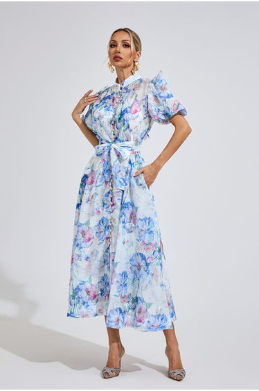 Dawson Cambridge Blue Corset Midi Dress