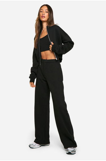 Tall 3 Piece Bomber Tracksuit - black