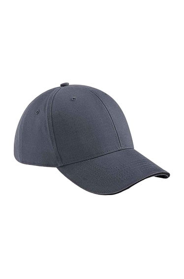 Beechfield Athleisure 6 Panel Baseball Cap - Graphite Grey/Black