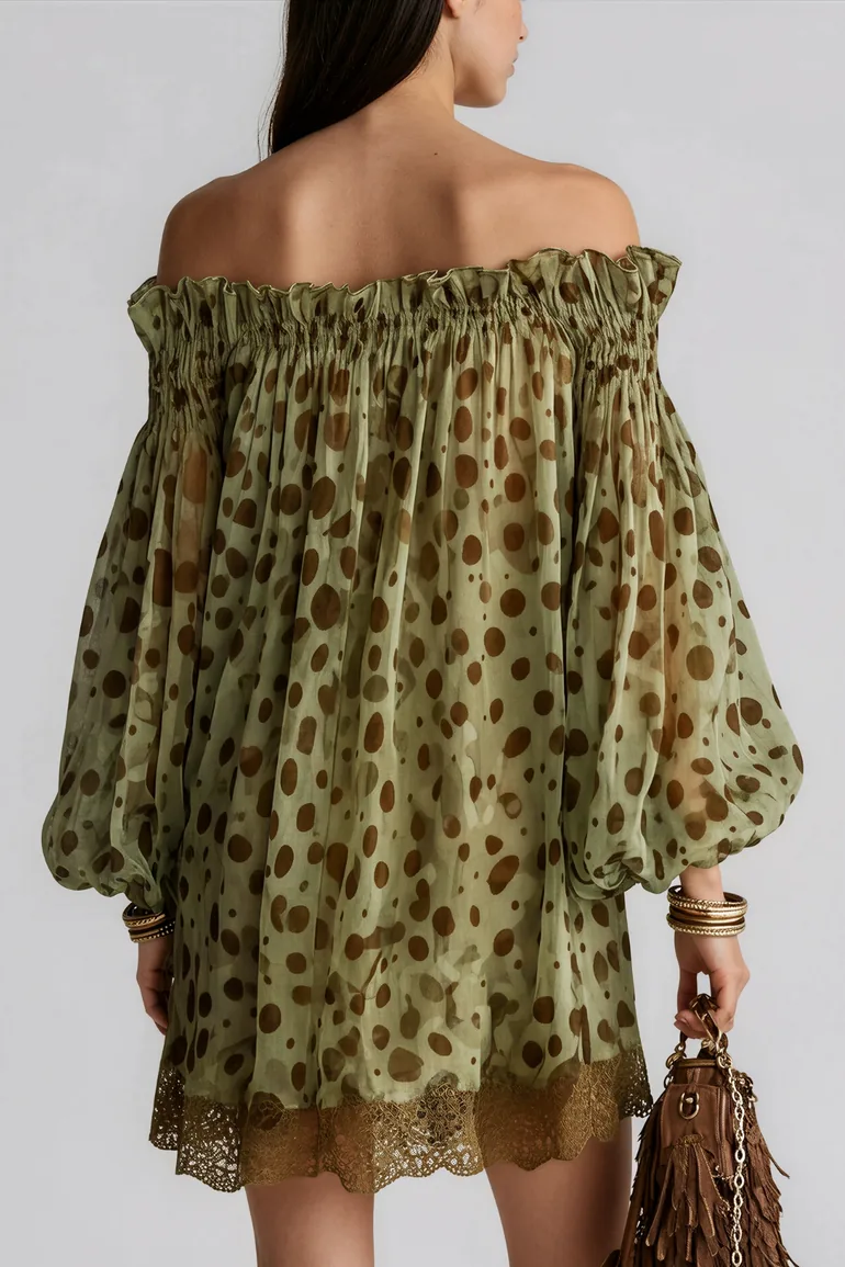 Iovita Off Shoulder Print Mini Dress - 1