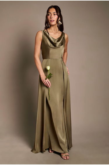 Coast Honoured Sleeveless Cowl Neck Satin Maxi Dress