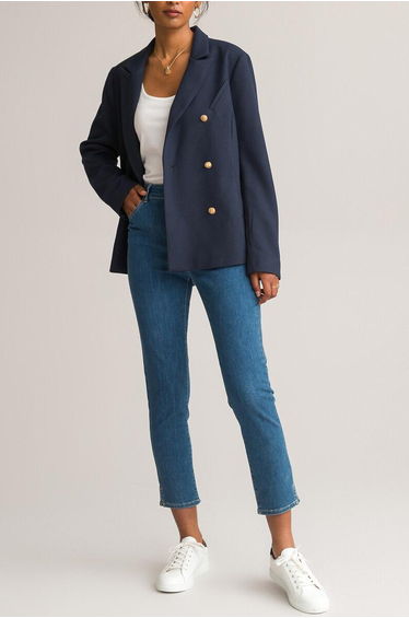 Fitted Double-Breasted Blazer