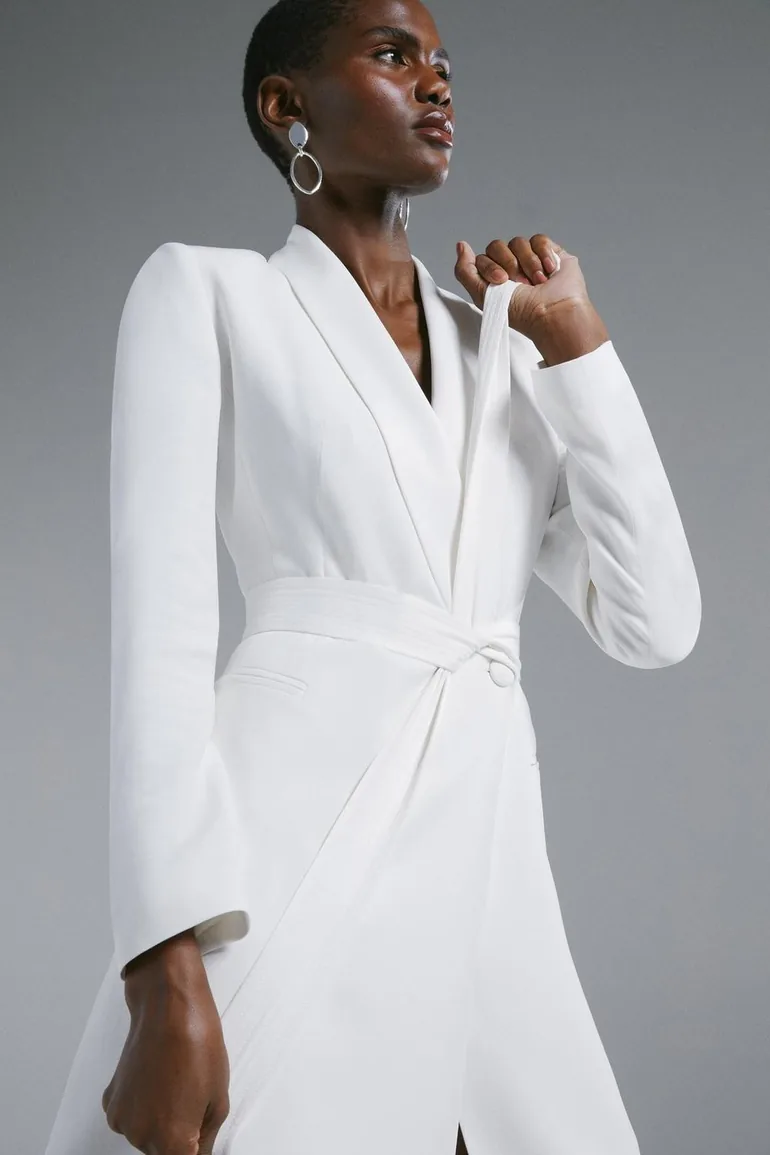Tuxedo Wrap Dress - 1