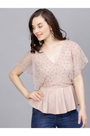 Women Embellished Peplum Top