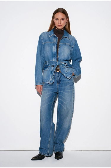 Dilvin High-Waist Wide-Leg Cotton Denim Jeans product thumbnail 3