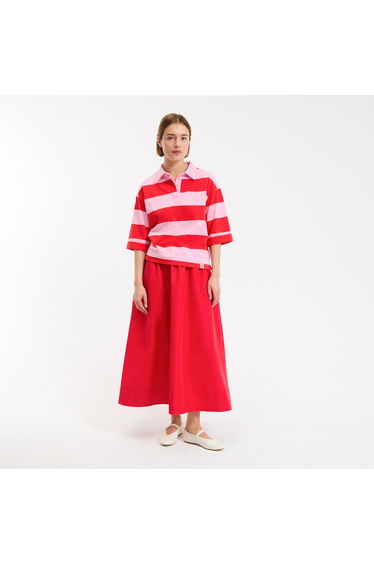 Striped Polo Shirt with Short Sleeves