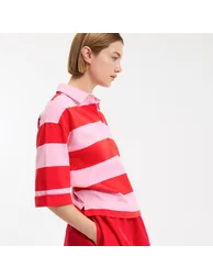 Striped Polo Shirt with Short Sleeves - 2