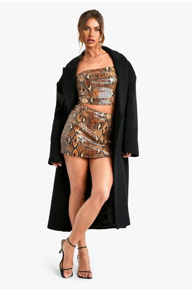 Sequin Snake Mini Skirt