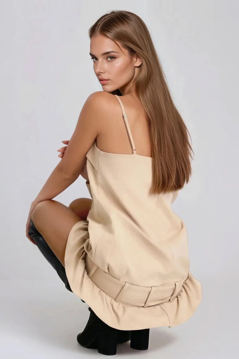 Fastulfr Spaghetti Bow Double Breasted Mini Dress - 3