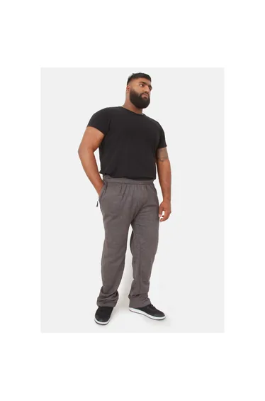 Duke Mens Kingsize Albert Open Hem Jogging Bottoms - Grey