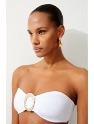 Slinky Bandeau Trim Detail Bikini Top - 2