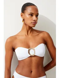 Slinky Bandeau Trim Detail Bikini Top - 1